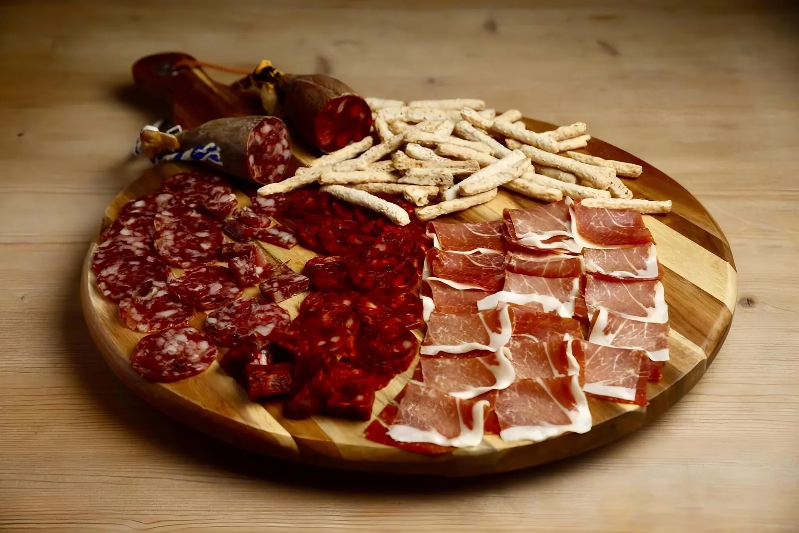 Tabla de jamón, chorizo, salchichón y picos